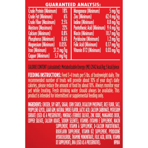 Milk-Bone Soft & Chewy Mini's Dog Training Treats, 18 oz Canister | Made with real chicken breast, small dog treats for training and rewarding, 18% protein, fortified with vitamins and minerals