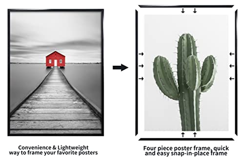ELSKER&HOME 22.375 x 34 Poster Frame 3 Pack, Black | 22.375x34 Picture Frame for Horizontal or Vertical Wall Mounting, Sturdy and Scratch-proof