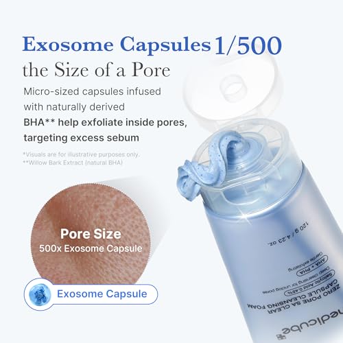 medicube Facial Cleanser Zero Pore Capsule Foam Cleanser | Daily Gentle Face Wash for Pore, Blackhead & Skin Texture Care, AHA BHA PHA for Deep Cleansing, Korean Skincare, 4.23 oz