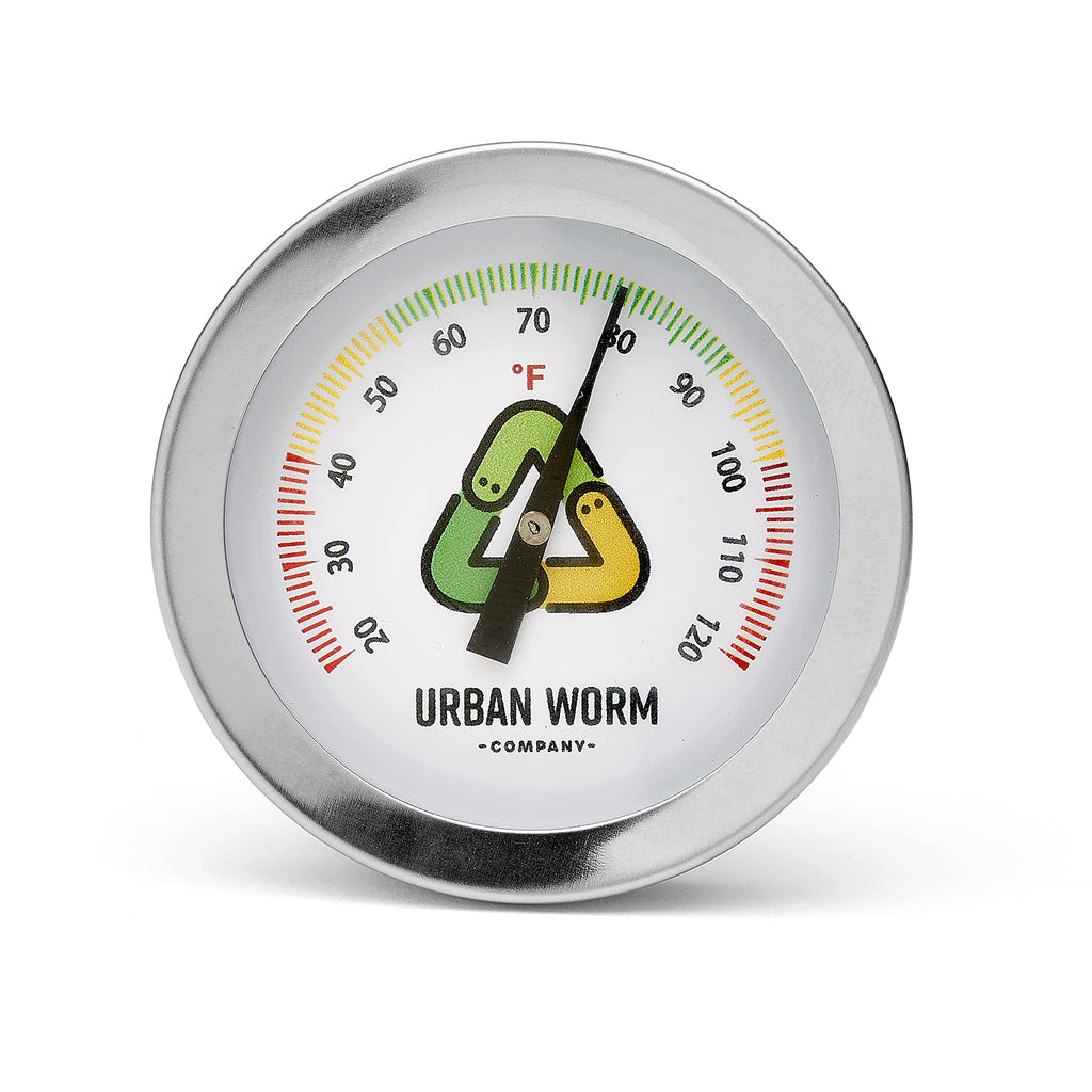 Urban Worm Soil Thermometer - 5-in Stainless Steel Stem - Perfect for Gardening & Worm Bin