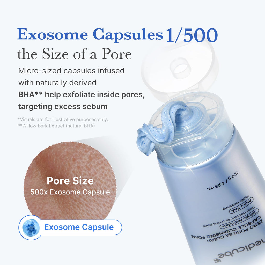 medicube Facial Cleanser Zero Pore Capsule Foam Cleanser | Daily Gentle Face Wash for Pore, Blackhead & Skin Texture Care, AHA BHA PHA for Deep Cleansing, Korean Skincare, 4.23 oz