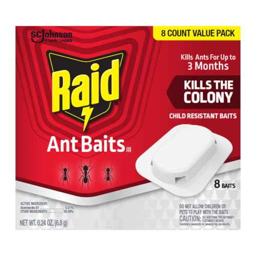 Raid Ant Killer Baits, For Household Use, Child Resistant, 8 Count | Kills the Colony, Keeps Killing Ants for Up to 3 Months, For Indoor Home Use