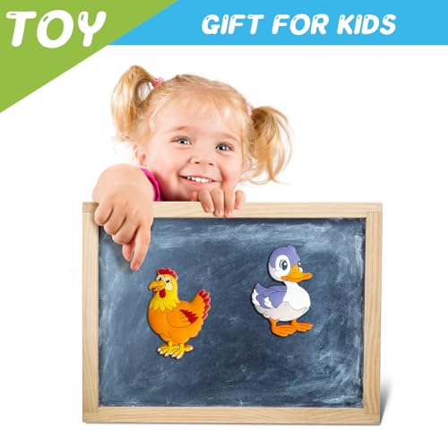 DUUMI Fridge Magnets for Toddlers Farm Animals, Full Back Magnetic Animals | Cute Safe Soft Large Refrigerator Magnets for Kids 1-3, Toddler Magnet for Refrigerator, Kid Magnet for Fridge and Whiteboard