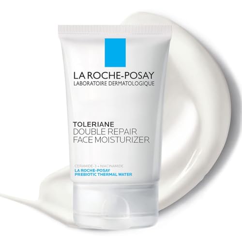 La Roche-Posay Toleriane Double Repair Face Moisturizer | Daily face cream with glycerin, niacinamide and ceramide for all skin types. Oil free and fragrance free.