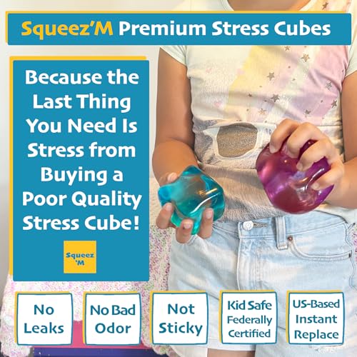 Original BigBlok Premium Stress Cube, Squishy Fidget Toy, Kids & Adults | Non-toxic ASTM certified, US family-owned, easy replacement, jumbo sensory squeeze cube for stress relief