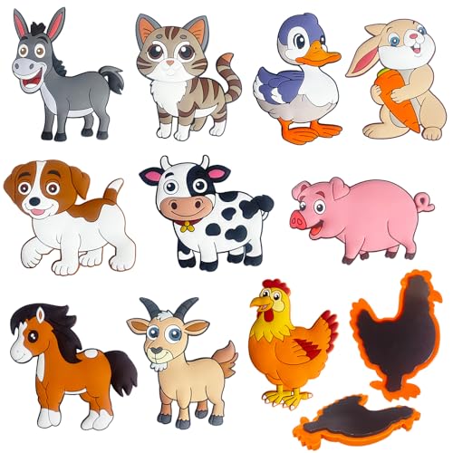 DUUMI Fridge Magnets for Toddlers Farm Animals, Full Back Magnetic Animals | Cute Safe Soft Large Refrigerator Magnets for Kids 1-3, Toddler Magnet for Refrigerator, Kid Magnet for Fridge and Whiteboard