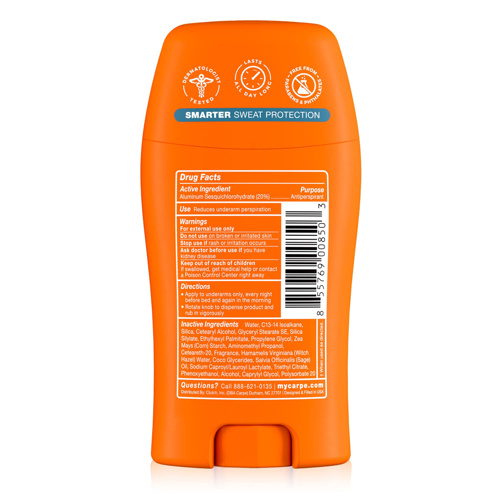 Carpe 100-Hour Antiperspirant Deodorant, Mountain Breeze - 2 Pack | Dermatologist Tested - 100 Hr Sweat & Odor Control - Free from Baking Soda & Parabens - Clinical Strength Deodorant - 2 Pack
