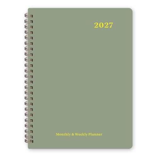 2027 Planner, Weekly and Monthly Calendar Planner Book, 12 Month Agenda, A5 | January 2027 - December 2027, Hardcover, Spiral Bound, Inner Pocket, Home School and Office Supplies, Yearly Planning