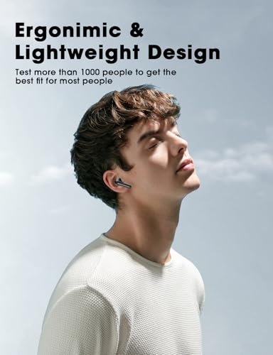 Wireless Earbuds, Hi-Fi Deep Bass Ear Buds, 48H Playtime In-Ear Headphones | 2 Mics for Clear Calls, LED Display, IPX7 Waterproof, Touch Control, Lightweight Bluetooth Earphones for iPhone/Android/TV