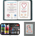 Embroidery Stitch Book Kit for Adults & DIY Craft Enthusiasts, Portable Embroidery Kit for Beginners, Includes Guide to 106 Patterns with Tools & Tutorials and 86-Piece Sewing Tool Set
