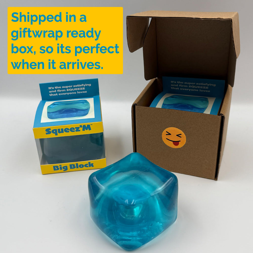 Original BigBlok Premium Stress Cube, Squishy Fidget Toy, Kids & Adults | Non-toxic ASTM certified, US family-owned, easy replacement, jumbo sensory squeeze cube for stress relief
