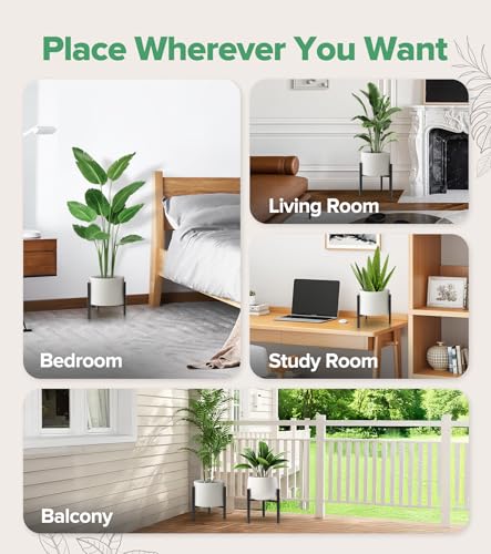 AZADESJET Plant Stand Indoor Adjustable, Metal Modern Indoor Plant Stand, Heavy Duty Plant Stands Outdoor Corner, Stable Plant Holder, Fits 8 to 12 Inches Pots, Black, 1 Pack, Pot & Plant Not Included
