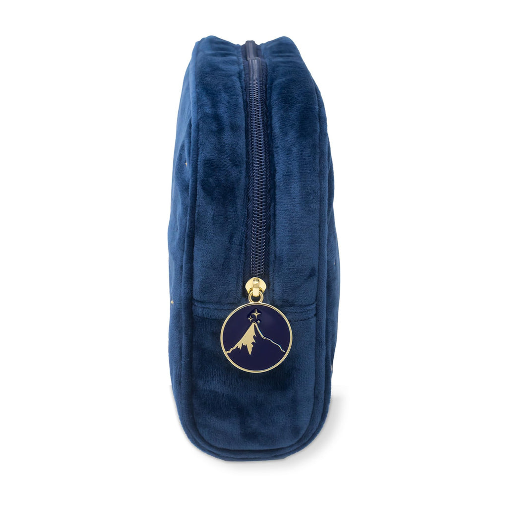 Sarah J. Maas A Court of Thorns and Roses Velvet Pouch, Night Court | Officially Licensed Sarah J. Maas ACOTAR Bag with Mountain Zip Pull & Gold Lamé Lining, Book Sleeve Size Travel & Pencil Case