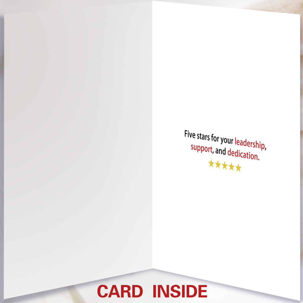 Zyulin Boss Day Card, Happy Boss's Day Card Gifts for Men Women | Thank You Boss Day Card with 5-Star Leader Message, Funny Boss Appreciation Card from Employees