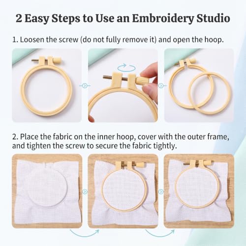 Whimsibelle 5 Pcs Self Finishing Needlepoint Key Fob Keychain, Round, Light | Self Finishing Needlepoint Kit, Needlepoint Keychain, PU Key Fob, Self Finishing Cross Stitch Keychain, Bag Charm DIY Key Fob