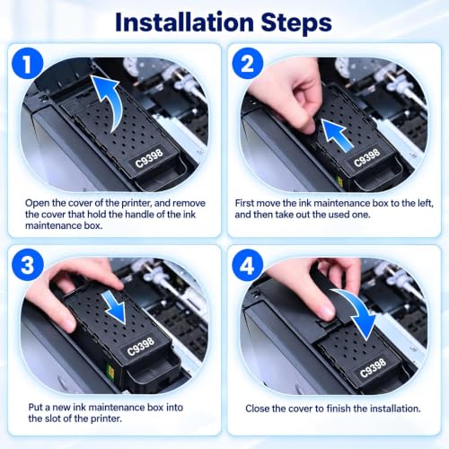 C9398 Ink Maintenance Box Compatible with ET-2418 ET-2900 ET-2903 ET-4903 | ET-1910 ET-1913 ET-2410 Printer, High Capacity, New Chip 100% Compatible C9398 Maintenance Box