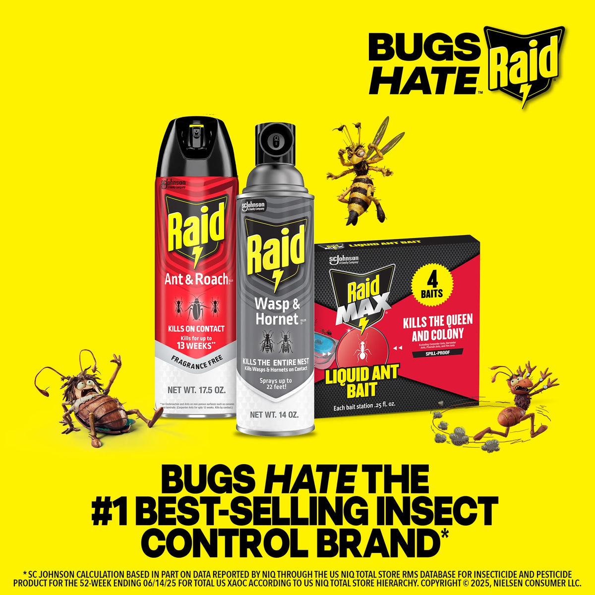 Raid Ant & Roach Killer Bug Spray, Fragrance Free, 17.5 oz, 2 Count | Kills Ants & Roaches on Contact, Keeps Killing For Up to 13 Weeks, For Home Use, No Lingering Chemical Odor