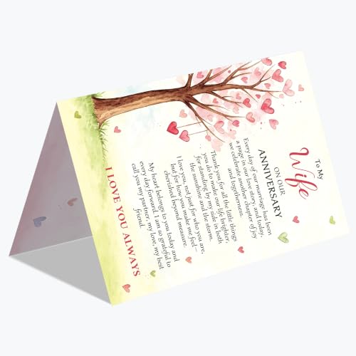 LiuuLi Anniversary Card for Wife,Anniversary Wedding Gifts from Husband | Romantic Wife Anniversary Card with Heartfelt Message,Thoughtful Keepsake Gift for Wedding Anniversary,Love Tree Design