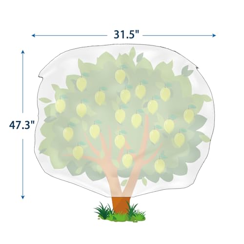 Homimp Plant Covers Freeze Protection, 4 Pack Frost Covers with Zipper Drawstring (31.5" x 47.3") Plant Protection Cover Bags for Outdoor Winter Frost Cold Weather Shrubs Trees Jacket Covers(Green)
