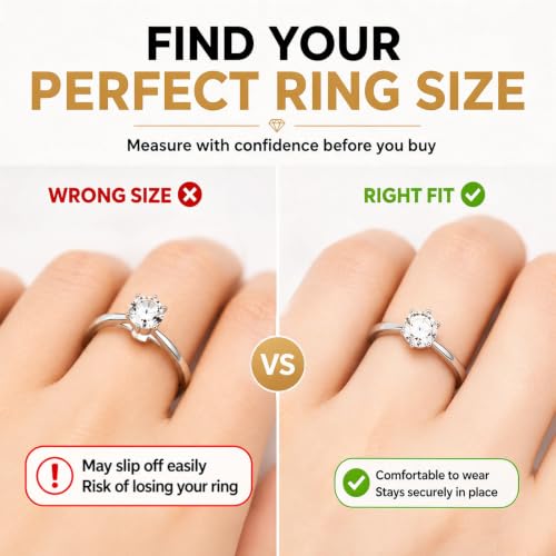 Ring Sizer Measuring Tool Kit, 4 Pcs Ring Measurer Tool and Ring Sizing Kit | Ring Sizer Tool includes Ring Mandrel, 27 PCS Measuring Ring and Finger Measurement with Magnifier for Jewelry Making