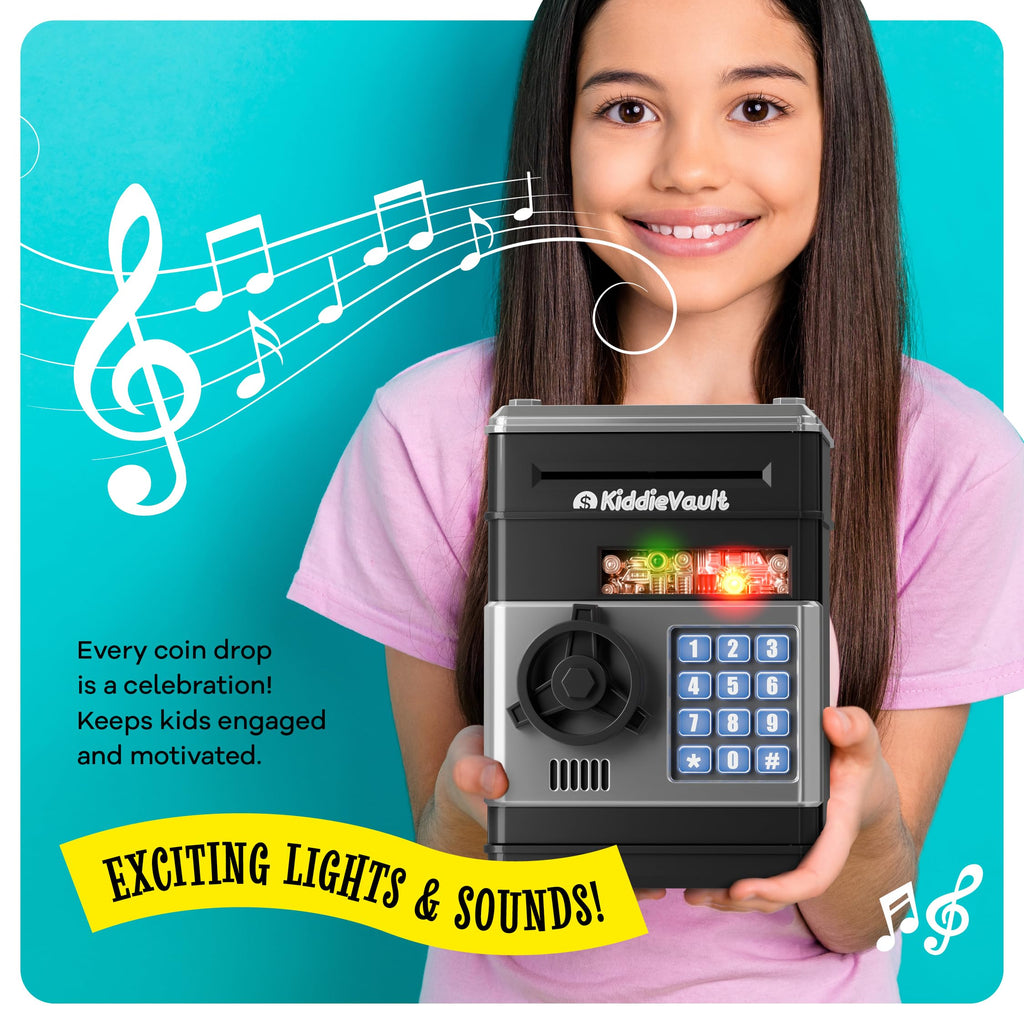 Piggy Bank for Kids - Electronic Money Saving Box w/Code- ATM Safe - Toy Coin Bank - Gifts for Boys Toys for Age 3, 4, 5, 6, 7, 8, 9 - Birthday Gifts for 8, 9, 10, 11, 12