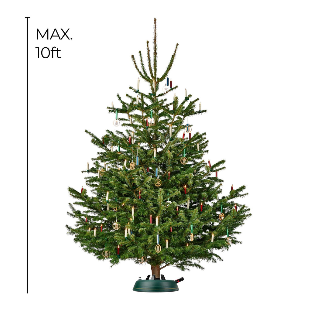 Krinner Tree Genie XL Tree Stand, Green - Fits 10 ft Trees | Original Single-Cable System, Foot Pedal Operation, Water Level Indicator, Ratchet Lock, No Assembly Required