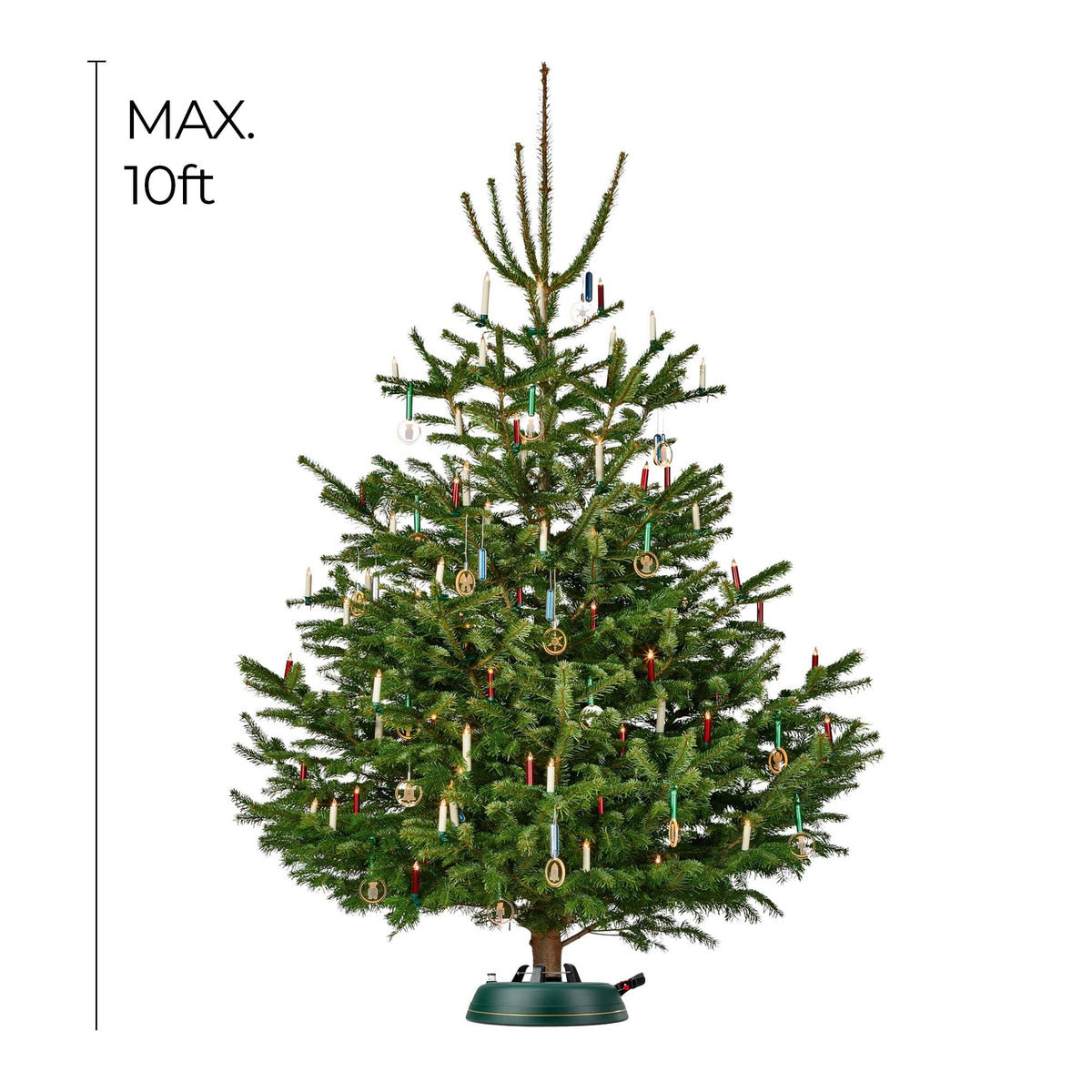 Krinner Tree Genie XL Tree Stand, Green - Fits 10 ft Trees | Original Single-Cable System, Foot Pedal Operation, Water Level Indicator, Ratchet Lock, No Assembly Required