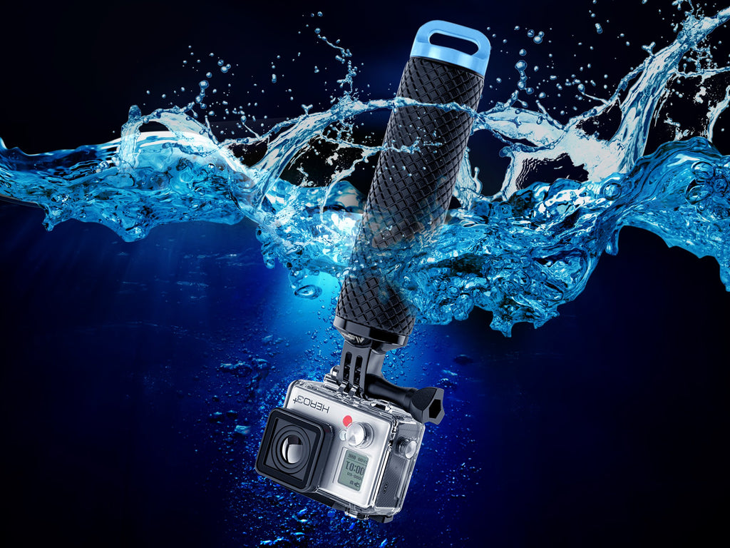 Floating Hand Grip Waterproof Monopod for GoPro Hero 13 12 11 10 9 8 7 6 5 | Compatible with Hero Session Black Silver Handler & Handle Mount Accessories Kit for Water Sport & Action Cameras (Blue)