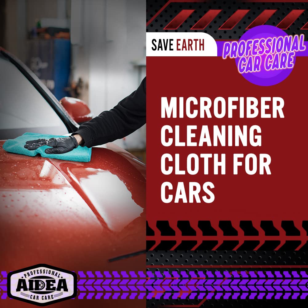 AIDEA Microfiber Cleaning Cloth-50PK, Microfiber Towels for Cars, 12"×12" | Premium Wash Cloths, Dusting Cloth Cleaning Rags, Absorbent Towels for SUVs, House, Kitchen, Window, Cleaning Supplies