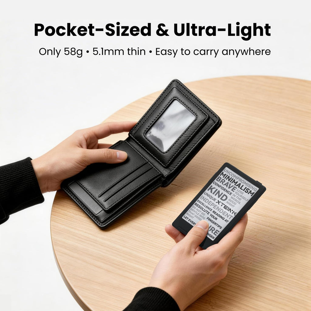 XTEINK X3 3.7" Pocket E-Ink eBook Reader,58g,Magnetic, Mini Ereader Devices | Ultra-thin 0.2" design with magnetic pogo-pin charging, gyroscope page-turn, 16GB storage, and distraction-free reading