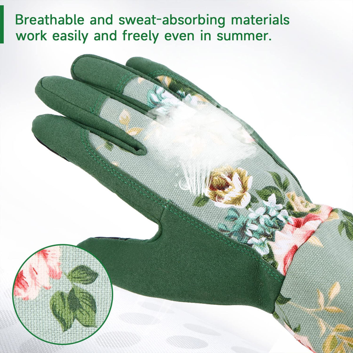 WANCHI Gardening Gloves for Women Gift,Yard Work Garden Gloves,Green Medium | Long Garden Gloves for Women,Gardener Gardening Gifts for Women,Outdoor Heavy Working Gloves for Men,Weed,Pruning,Lawn Glove