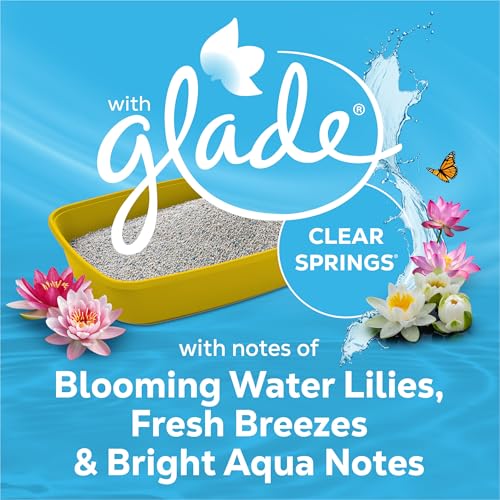 Purina Tidy Cats Clumping Cat Litter, Glade Clear Springs, 38 lb | Lightweight, low dust multi-cat litter with 10-day odor control and fresh floral fragrance