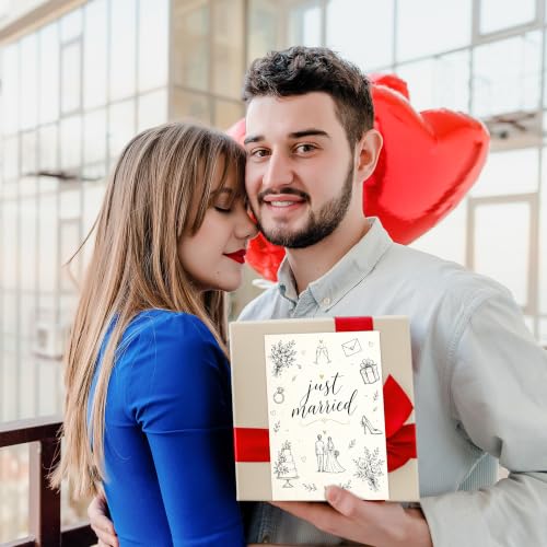 MQMRYeto Wedding Card,Engagement Card Gift for Bride Groom Couple Women Men | Bridal Shower Card for Husband Wife,Signature Congratulation Marriage Anniversary Cards Decor for Son Daughter,with Envelope