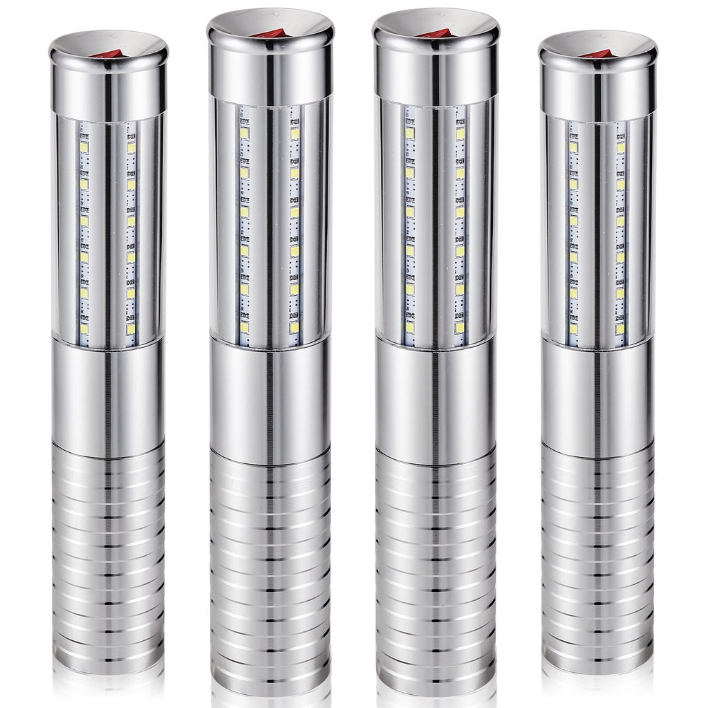 Civaner 4 Pcs LED Bottle Service Lights Nightclubs, Silver White Light | Handheld,Rechargeable,Adjustable Light Mode,Matching Charger,Flashing Light Signs For Birthday Wedding Party