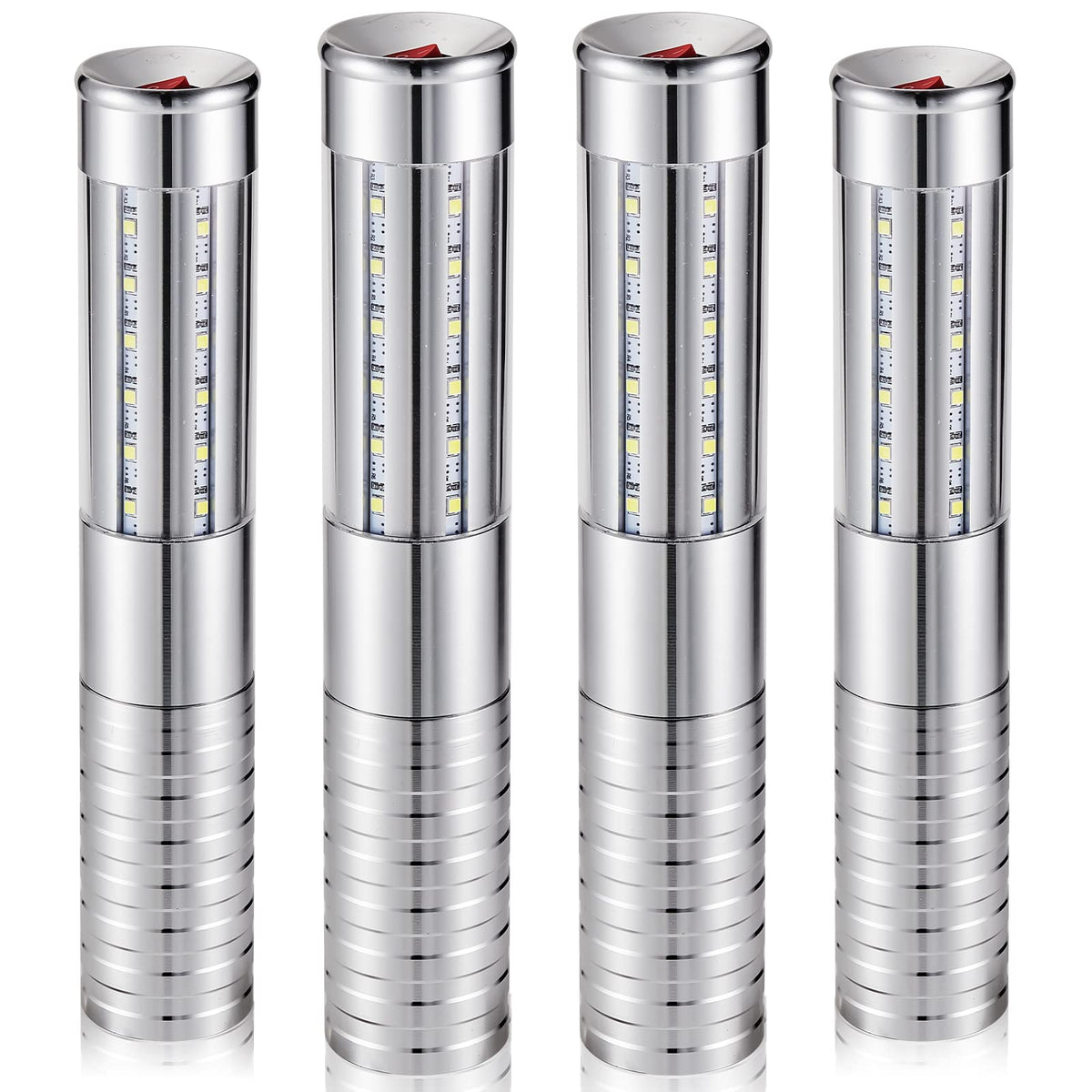 Civaner 4 Pcs LED Bottle Service Lights Nightclubs, Silver White Light | Handheld,Rechargeable,Adjustable Light Mode,Matching Charger,Flashing Light Signs For Birthday Wedding Party