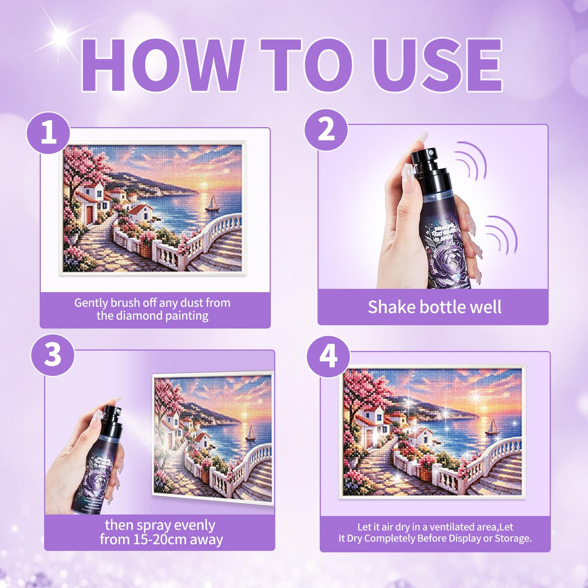 Diamond Art Sealer Spray, Painting Sealer Spray, Quick Drying Spray evenly | For Diamond Art, Secure Diamond Fixing and High Gloss Finish 100ml