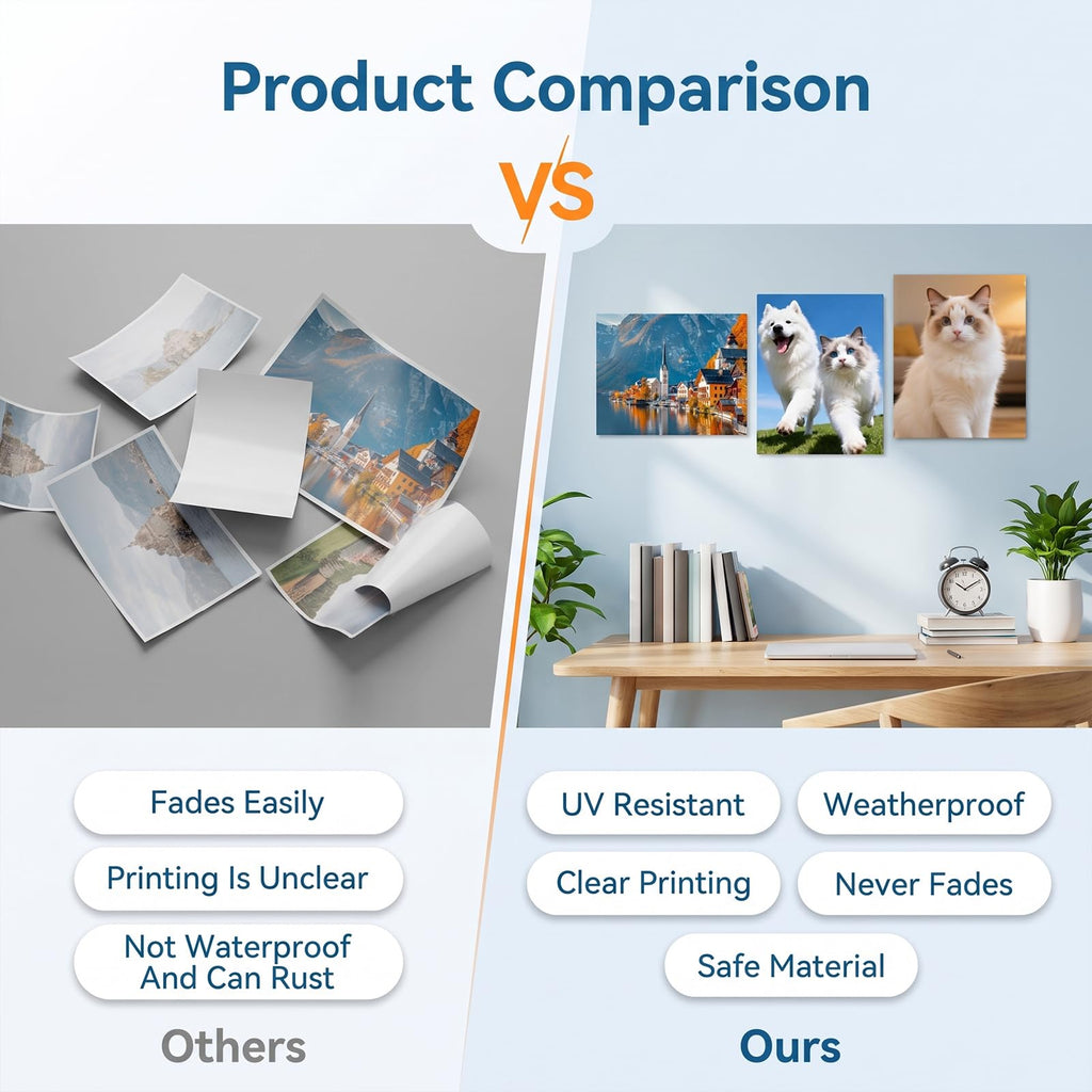 20Pcs11x14''Sublimation Metal Photo Blank 0.45mm Aluminum Sublimation Blank | Metal Sublimation Photo Blanks for DIY Printing, Wall Decor, Room Decor