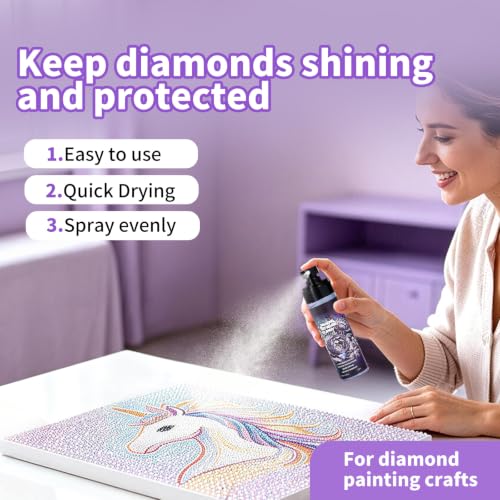 Diamond Art Sealer Spray, Painting Sealer Spray, Quick Drying Spray evenly | For Diamond Art, Secure Diamond Fixing and High Gloss Finish 100ml