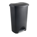Addis 50L Kitchen Pedal Bin | Black Waste Bin with Soft Close Stay Open Lid | Large 50L kitchen pedal bin with soft-close stay-open lid and durable easy-clean design for everyday family use.