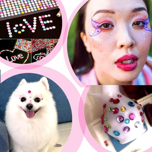 EODIEBN 3228pcs Gems Stickers, Self Adhesive Rhinestone Jewel Gems | Acrylic Gems DIY Craft Decorative Diamond Stickers, Assorted Shapes Jewels Rhinestones Sticker, Gem Sticker Crafts Set