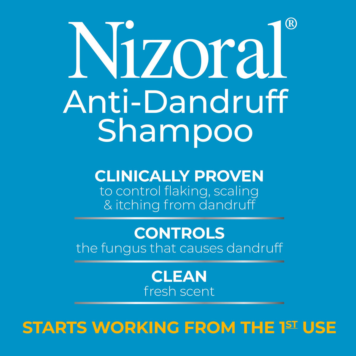 Nizoral Anti-Dandruff Shampoo with 1% Ketoconazole, Fresh Scent, 7 Fl Oz | Anti-Fungal Shampoo, Dandruff Shampoo for Dandruff Relief, Ketoconazole Shampoo, Dandruff Treatment, 1% Ketoconazole
