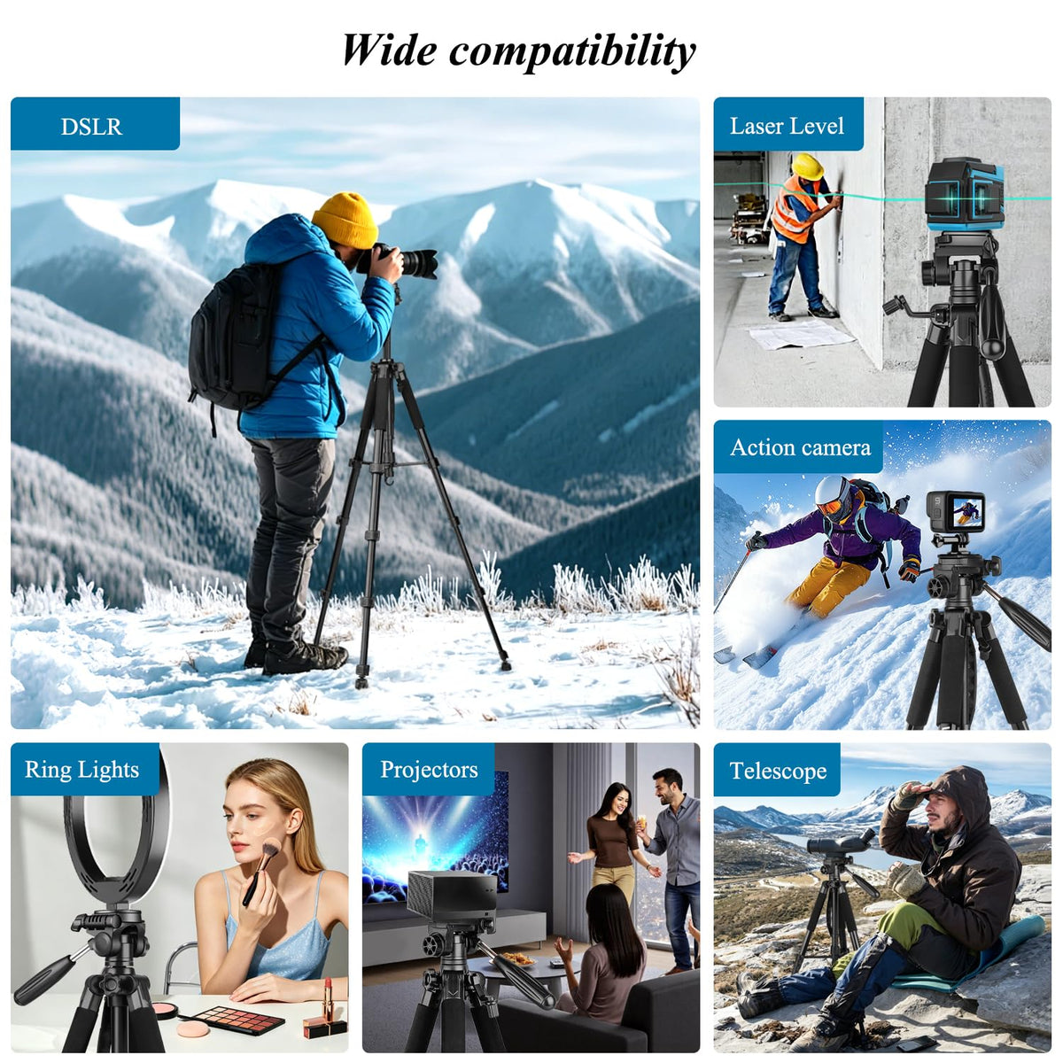 VICTIV 74” Camera Tripod, Tripod for Camera and Phone with Phone Holder | Aluminum Professional Tripod Stand for Canon Nikon with Carry Bag, Compatible with DSLR, iPhone, Spotting Scopes, Gopro