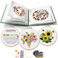 Embroidery Stitch Book with Video-Guided Tutorials on Every Page, 27 Essential Stitches, Beginner Embroidery Kit with Floral & Holiday Motifs. Portable Hand Embroidery Kit, Gift for Craft Lovers.