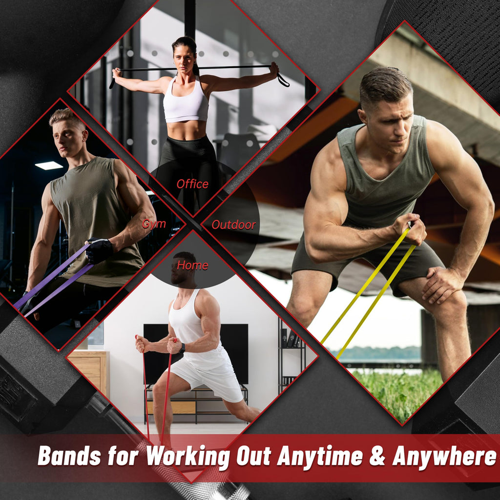 5-Level Resistance Bands for Working Out, Pull Up Assistance Bands | 5-125 LBS Resistance, Fitness, Full-Body Training, Physical Therapy & Stretch Workout, for Men, Women, Home, Outdoor, Gym Use