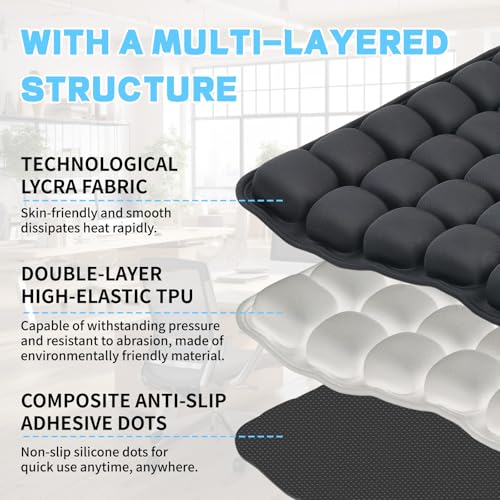 Vewxebo Sondor Travel Seat Cushion- Airplane seat Cushion for Long Flights | Inflatble seat cushion for Office，Chairs,Car and Wheelchair.Portable and Ergonomically Designed Cushion.