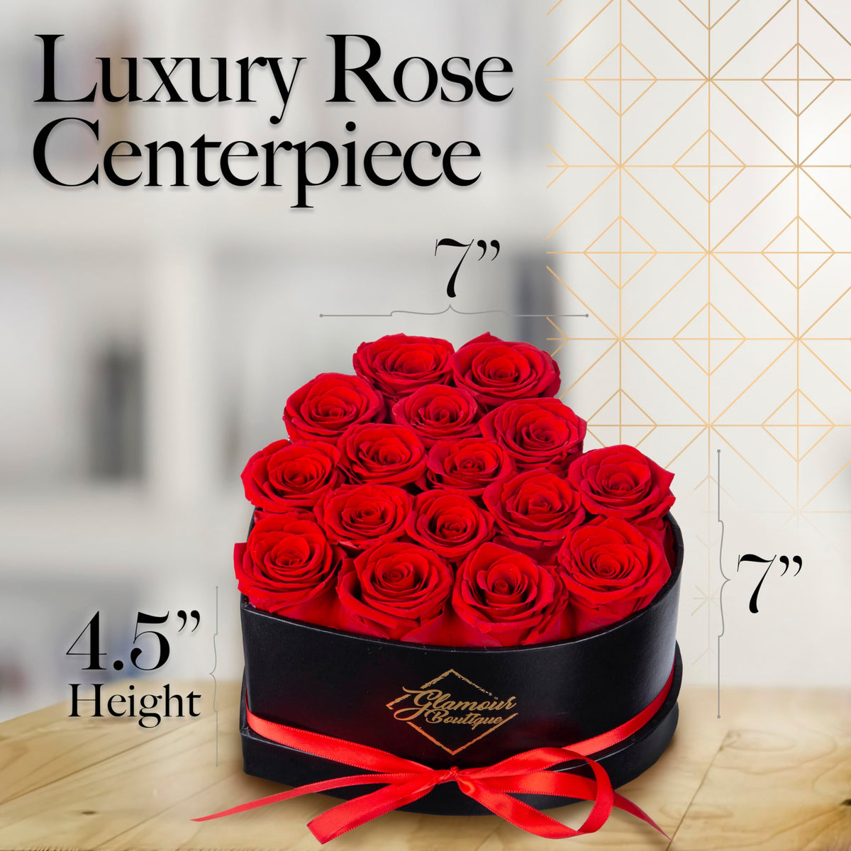 GLAMOUR BOUTIQUE Preserved Flowers, 16 Forever Red Roses in Heart Gift Box | Unique floral present for women, anniversary gifts for her, mom or wife, cute birthday idea, will you be my girlfriend box