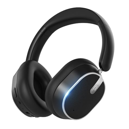 Hybrid Active Noise Cancelling Bluetooth Headphones Wireless Headphones | Over Ear, 120H Playtime, Hi-Res Audio, Deep Bass, Memory Foam Ear Cups for Home Office Travel Black