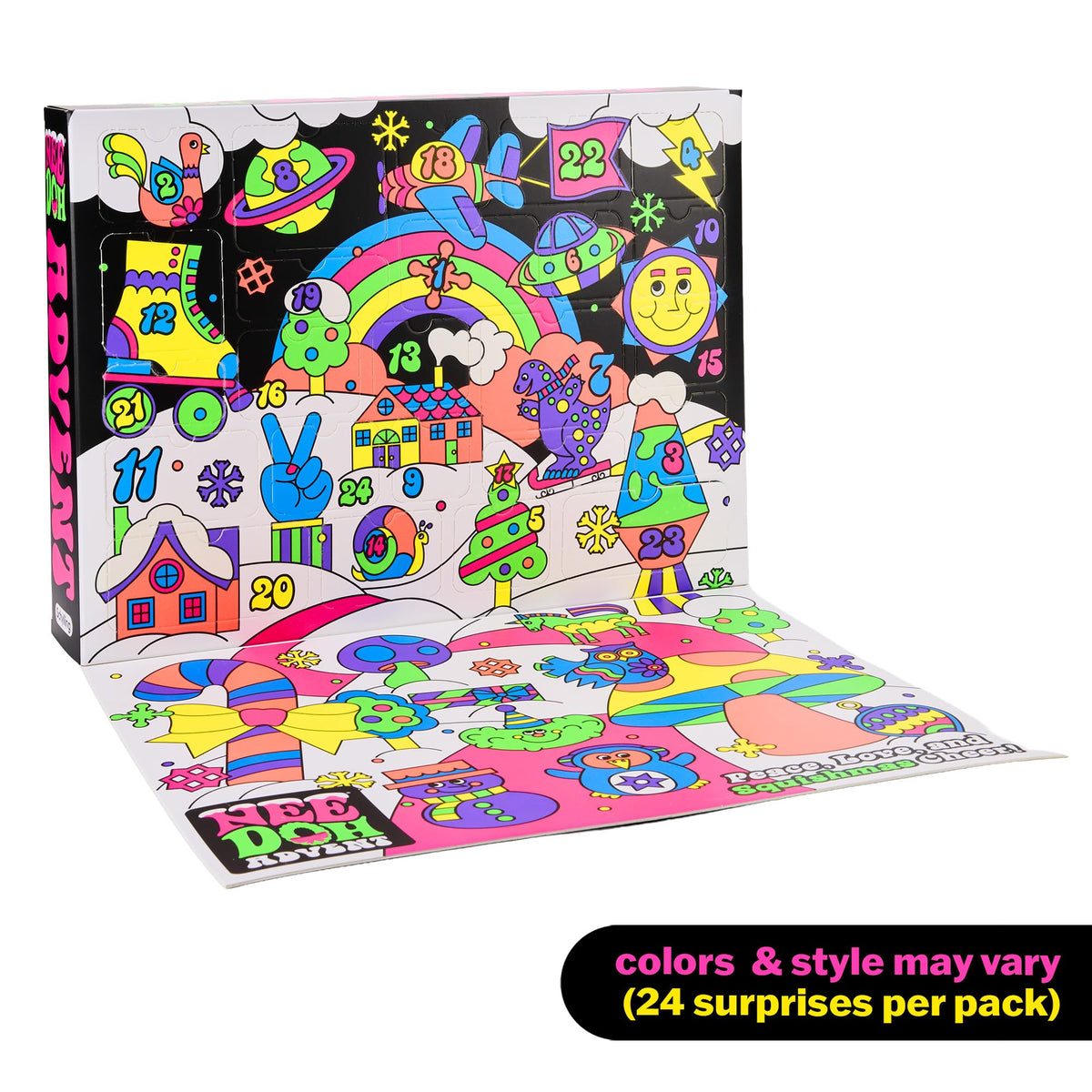 Schylling NeeDoh Squishmas Advent Calendar (Pack of 1) | Christmas Countdown with 24 Mini Squeeze Toys