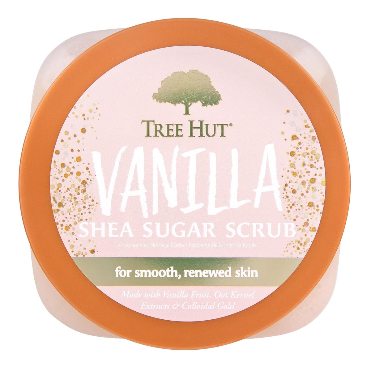 Tree Hut Vanilla Body Scrub, Exfoliating Sugar Scrub, Vegan, 18 Oz | Exfoliating & Nourishing with Shea Butter & Essential Oils, Body Exfoliator for All Skin Types, Self Care Gifts for Women