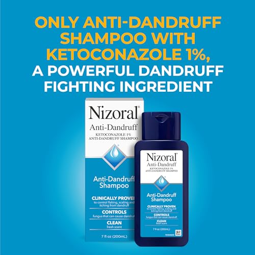 Nizoral Anti-Dandruff Shampoo with 1% Ketoconazole, Fresh Scent, 7 Fl Oz | Anti-Fungal Shampoo, Dandruff Shampoo for Dandruff Relief, Ketoconazole Shampoo, Dandruff Treatment, 1% Ketoconazole
